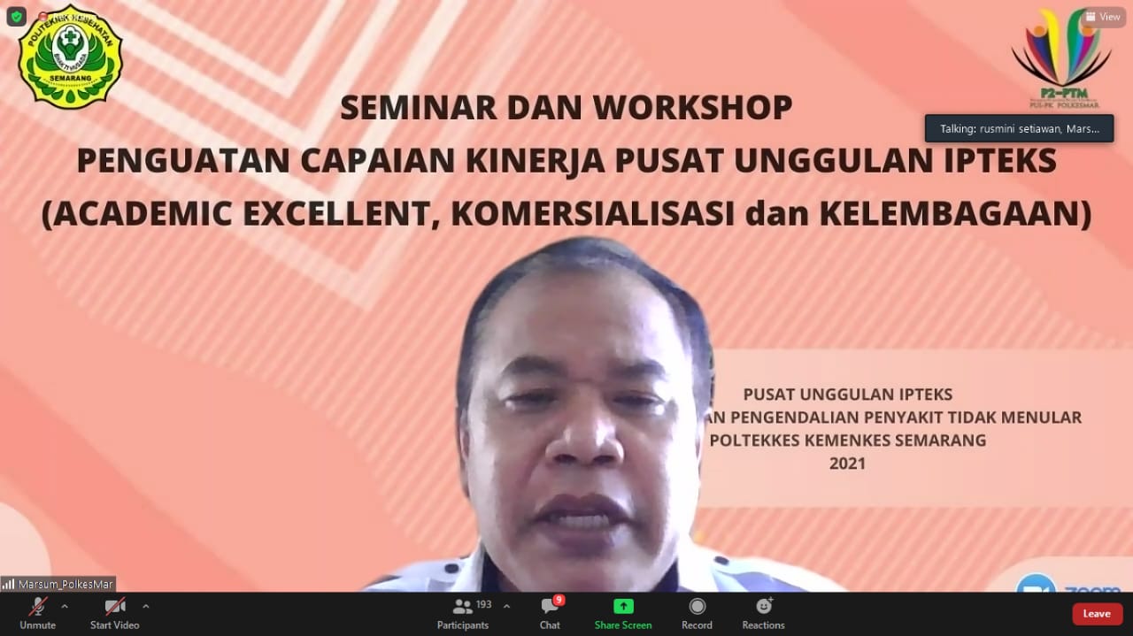 Seminar dan Workshop Penguatan Capaian Kinerja PUI P2-PTM PolkesMar 2021